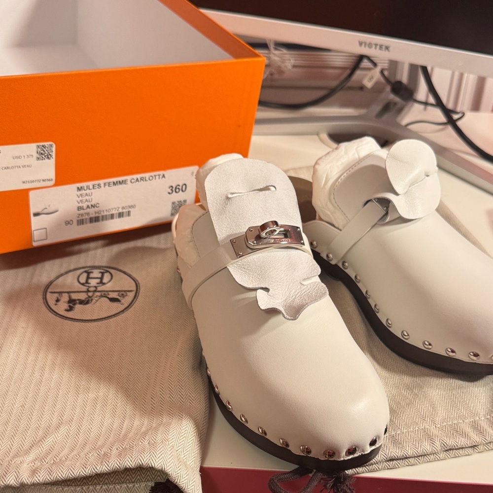 Hermes White Women's Shoes